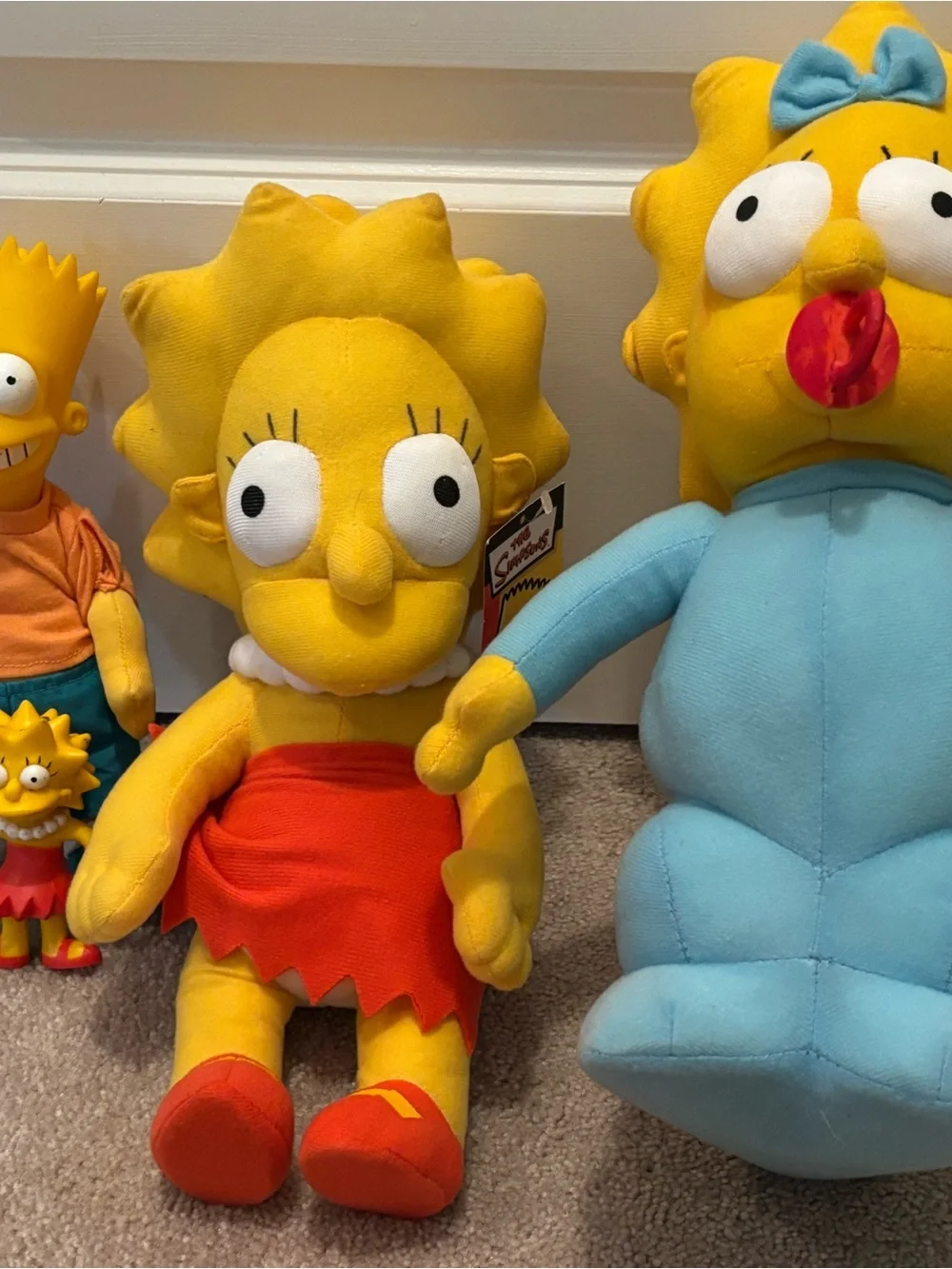 Vintage The Simpsons Bart Lisa Maggie Simpson Plush Toy Lot Bendy Lisa Tags